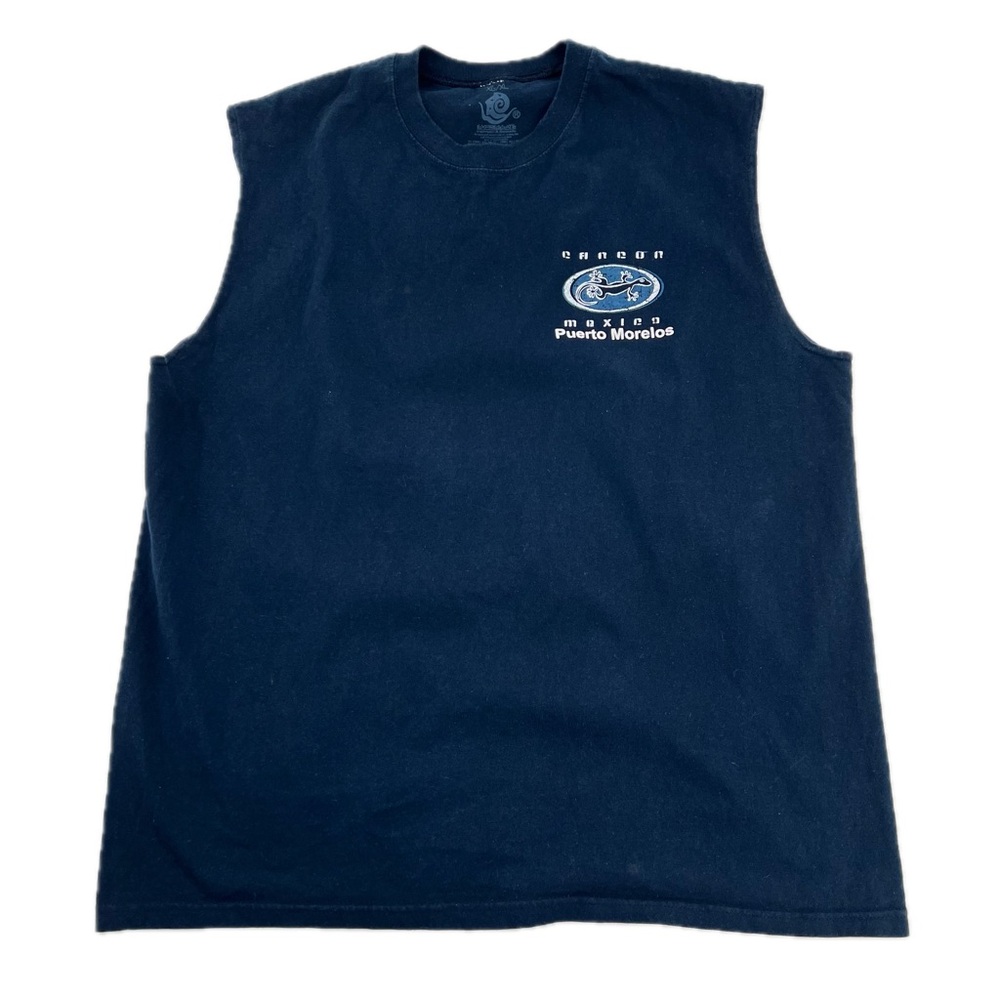 Cancun, Puerto Morelos Riviera Maya Mexico Sleeveless T-Shirt Navy Men's Size XL